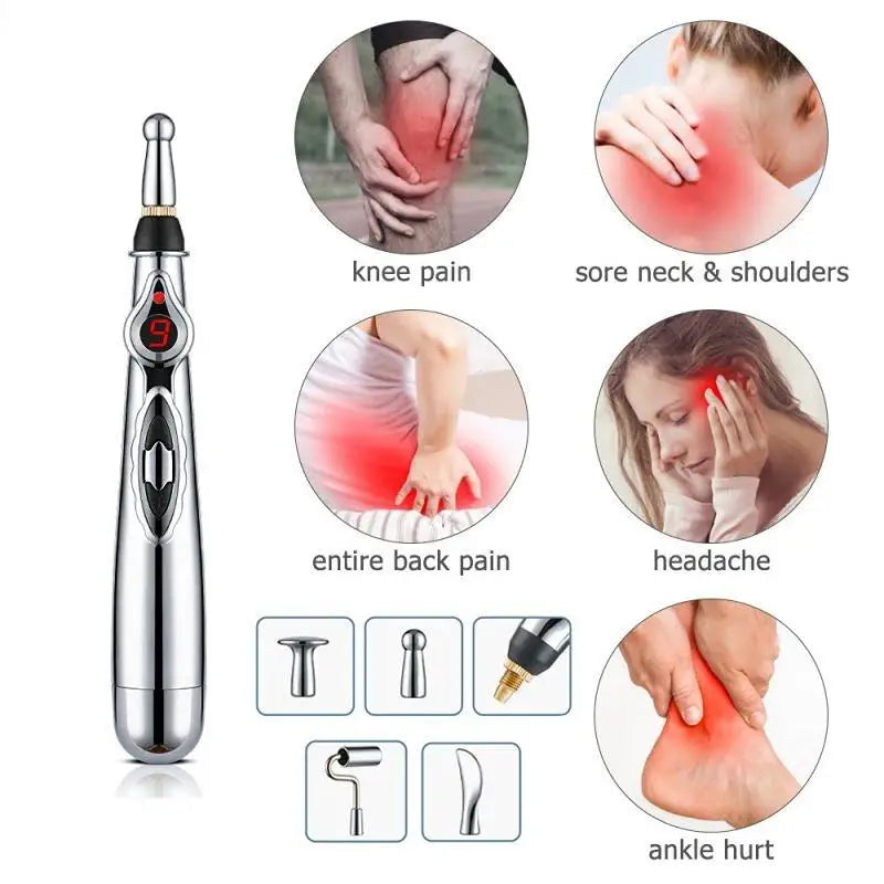 2/5 Heads Electric Acupuncture Point Massage Pen Meridian Energy