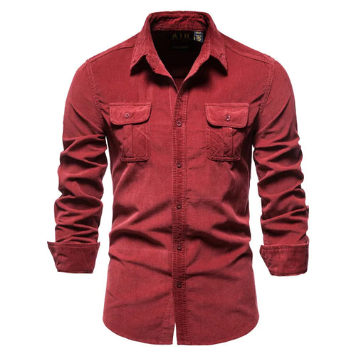 2021 New Single Breasted 100% Cotton Men's Shirt Business Casual