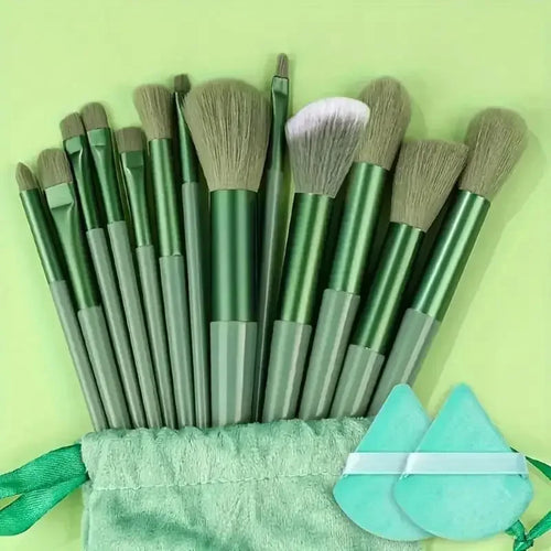 13pcs Premium Synthetic Nylon Bristle Makeup Brush Set - Soft, Gentle,