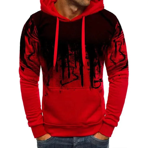 Gradient Print Men's Pullover Hooded Sweatshirt Spring Autumn Daily