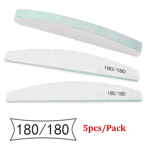 5Pcs/Lot Nail File Mix Color Limas 80/100/150/180/240 Grit