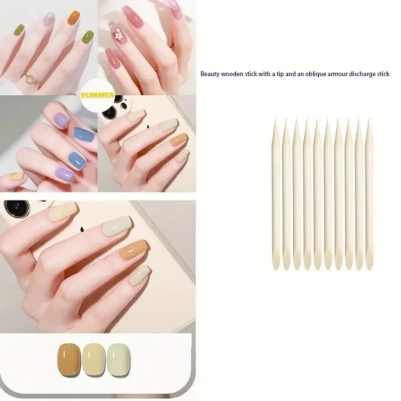 LULAA 100PCS Cuticle Pusher Remover Nail Art Tools Orange Wood Sticks