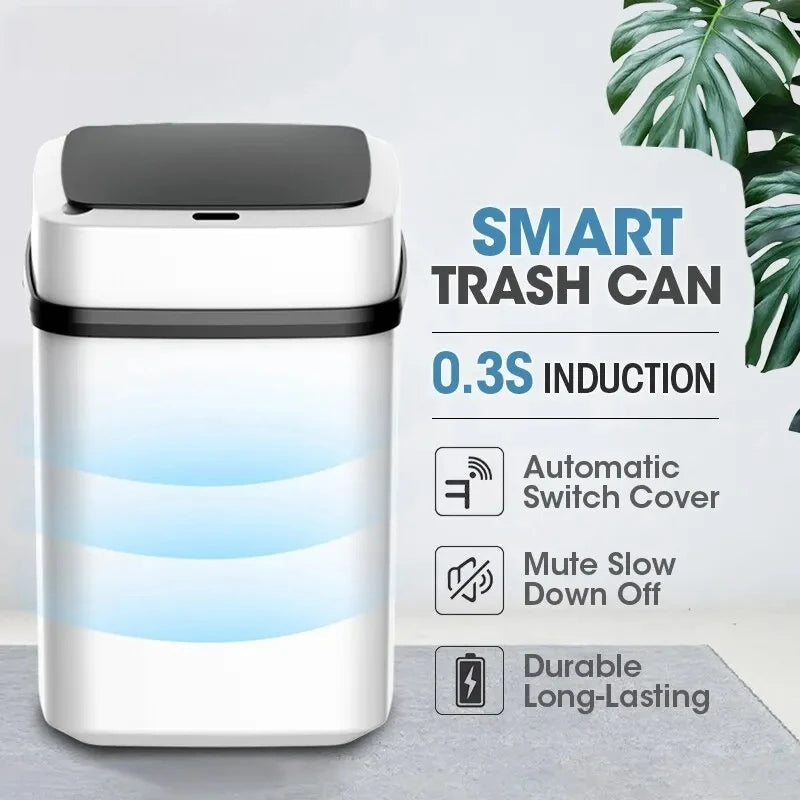 Kitchen Trash Bin 13L Bathroom Touch Trash Can In The Toilet Smart