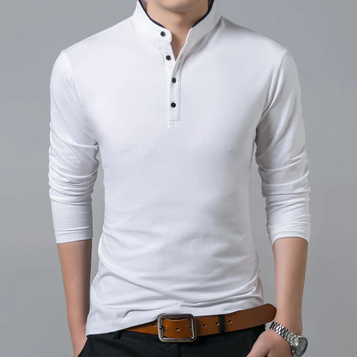 Men's Business Casual Polo Long Sleeve T-shirt Summer Comfortable and