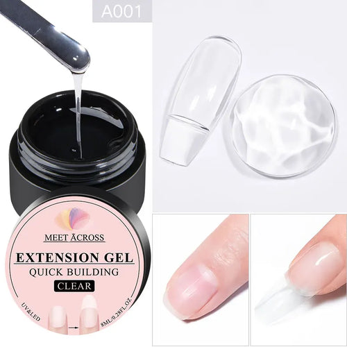 MEET ACROSS 7ml Clear Non Stick Hand Solid Extension Nail Gel Polish