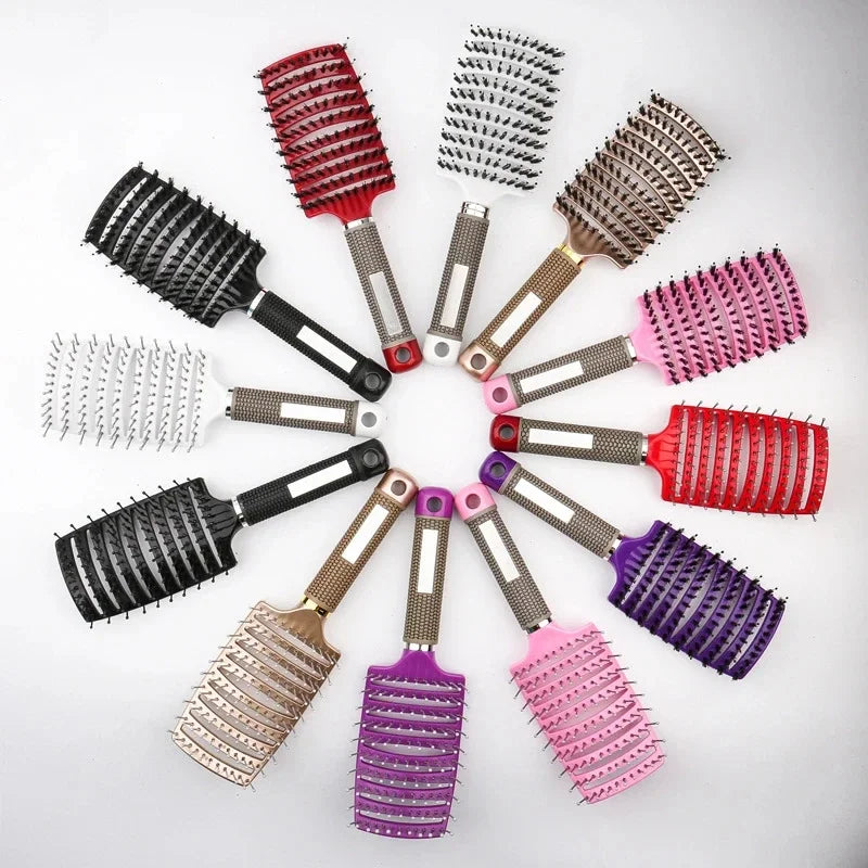 Magic Demelant Brush Bristle Nylon Massage Hairbrush Wet Curly