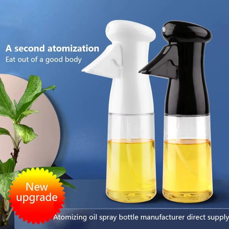 1pc Black Kitchen Oil Bottle Cooking Oil Spray 200ml Pneumatic Spray