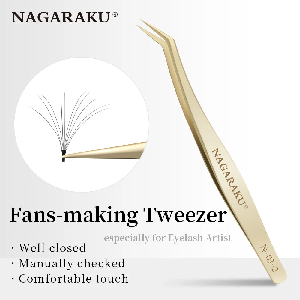 NAGARAKU Eyelash Extension Tweezers Makeup Tools Stainless Steel