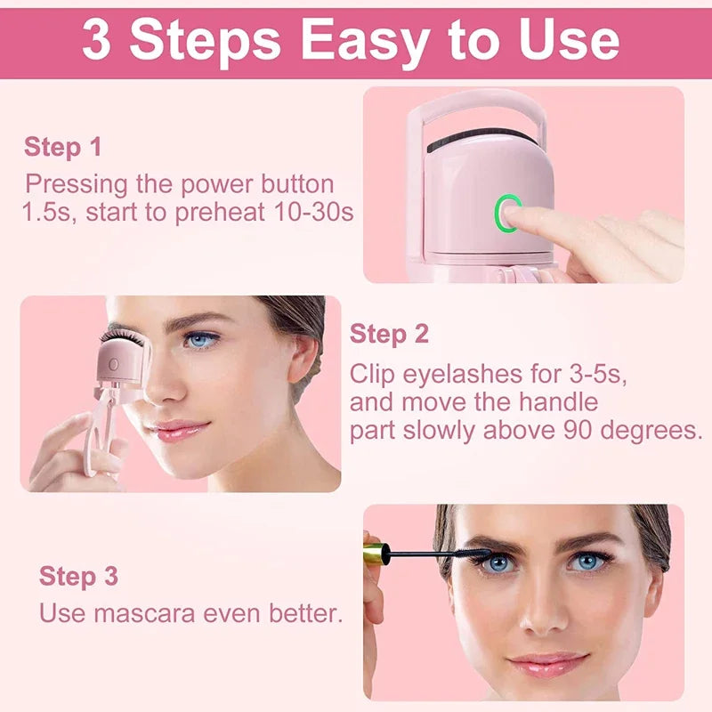 Heated Eyelashes Curler, USB Rechargeable Electric Eyelash Curlers