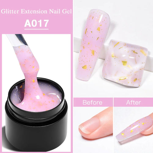 MEET ACROSS 7ml Clear Non Stick Hand Solid Extension Nail Gel Polish