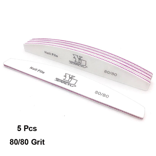 5Pcs/Lot Nail File Mix Color Limas 80/100/150/180/240 Grit