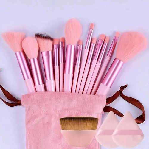 13pcs Premium Synthetic Nylon Bristle Makeup Brush Set - Soft, Gentle,