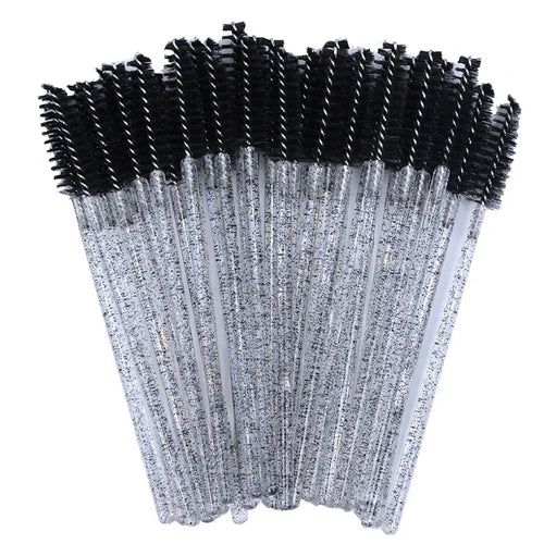 50pcs Disposable Eyelash Brushes Crystal Eye lash Mascara Wands