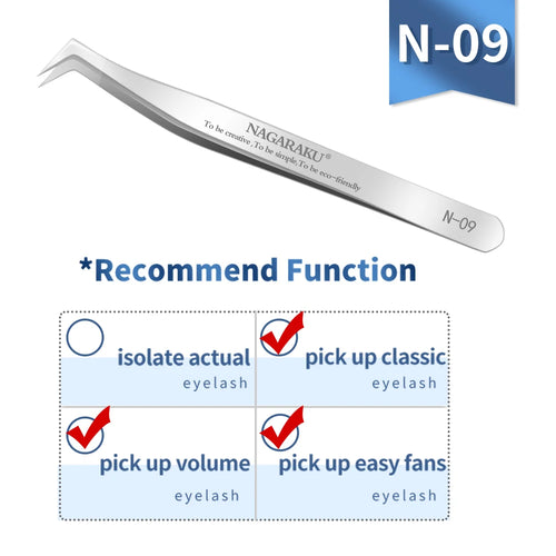 NAGARAKU Eyelash Extension Tweezers Makeup Stainless Steel Eyelash 3D