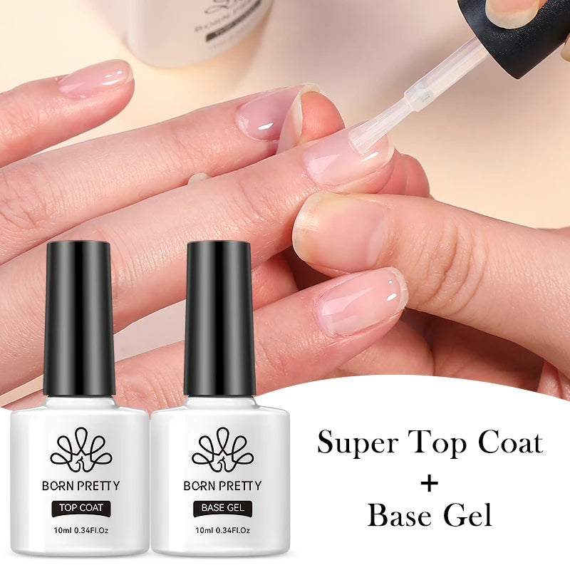 BORN PRETTY 10ml Base Gel Top Coat Rubber Gel Reinforcement Gel for