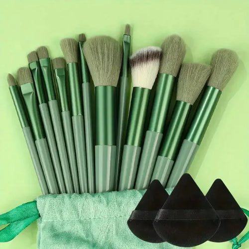 13pcs Premium Synthetic Nylon Bristle Makeup Brush Set - Soft, Gentle,