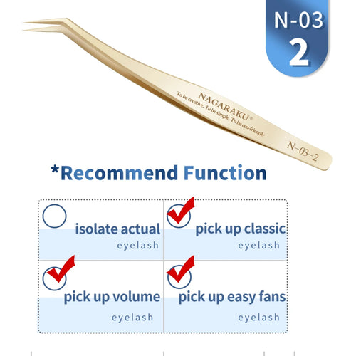 NAGARAKU Eyelash Extension Tweezers Makeup Stainless Steel Eyelash 3D