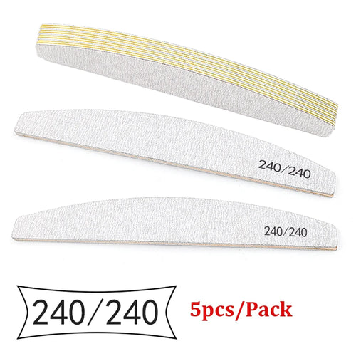 5Pcs/Lot Nail File Mix Color Limas 80/100/150/180/240 Grit