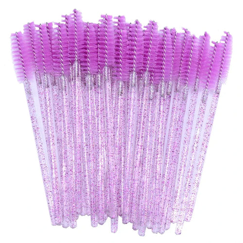 50pcs Disposable Eyelash Brushes Crystal Eye lash Mascara Wands