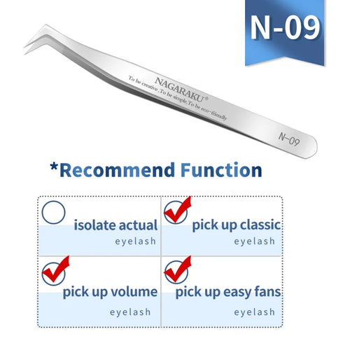 NAGARAKU Eyelash Extension Tweezers Makeup Tools Stainless Steel