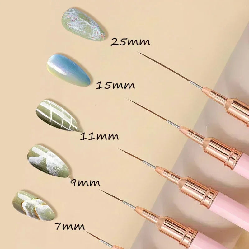 5 Sizes Nail Art Pens brushes Nail Art Tool Set for Long Lines Nail