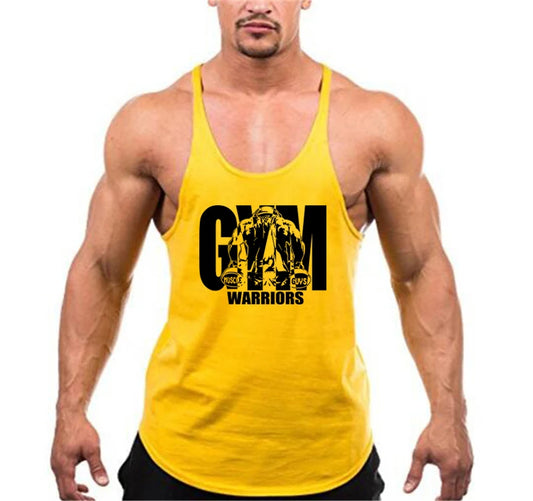 Men's Fitness Bodybuilding Tank Tops Brand Gym Sportswear Cotton