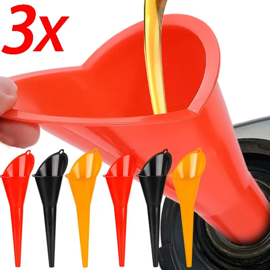 Car Long Stem Funnel Gasoline Oil Fuel Filling Tools Anti-splash