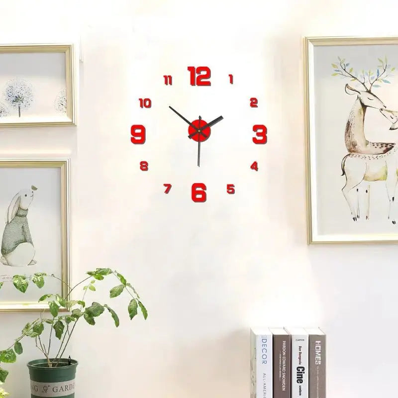 Creative Frameless DIY Wall Clock Wall Decal Home Silent Clock Living