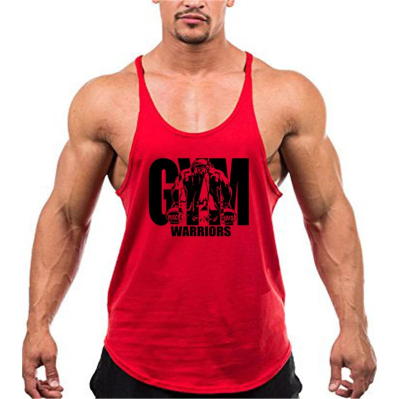 Men's Fitness Bodybuilding Tank Tops Brand Gym Sportswear Cotton