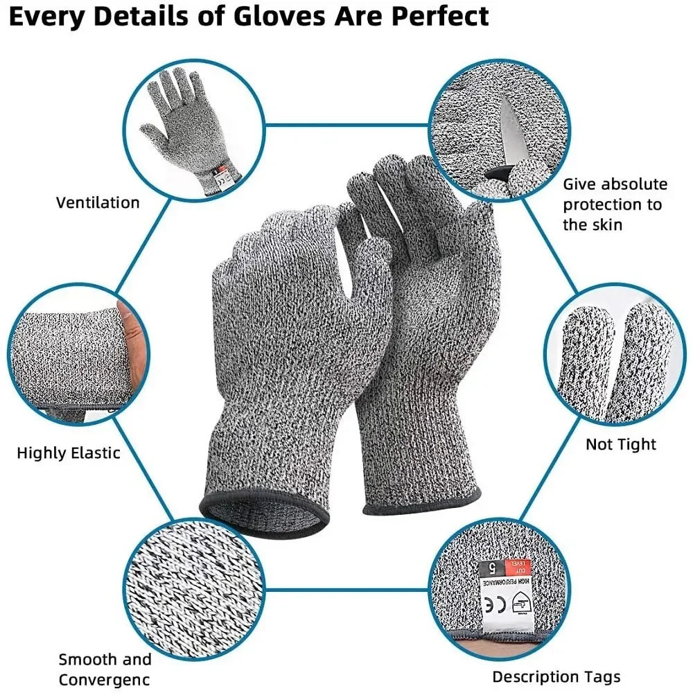 HPPE Level 5 Safety Anti Cut Gloves High-strength Industry Kitchen