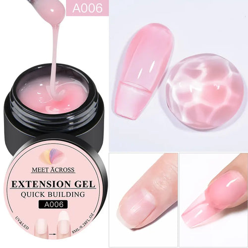 MEET ACROSS 7ml Clear Non Stick Hand Solid Extension Nail Gel Polish