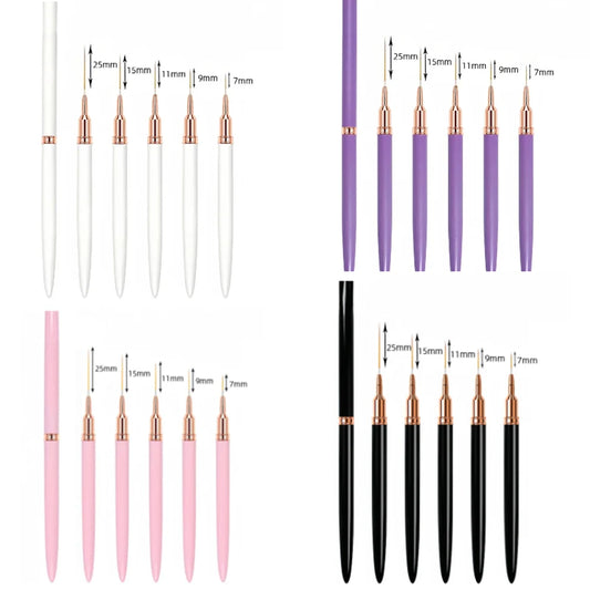 5 Sizes Nail Art Pens brushes Nail Art Tool Set for Long Lines Nail