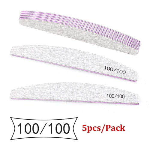 5Pcs/Lot Nail File Mix Color Limas 80/100/150/180/240 Grit