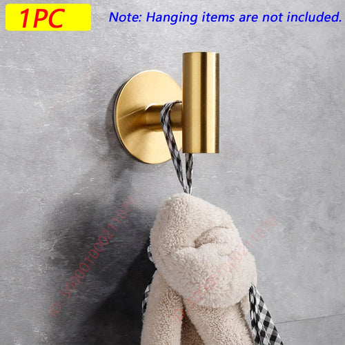 1/2PCS Adhesive Wall Hook Stainless Steel Robe Sticker Hooks Towel