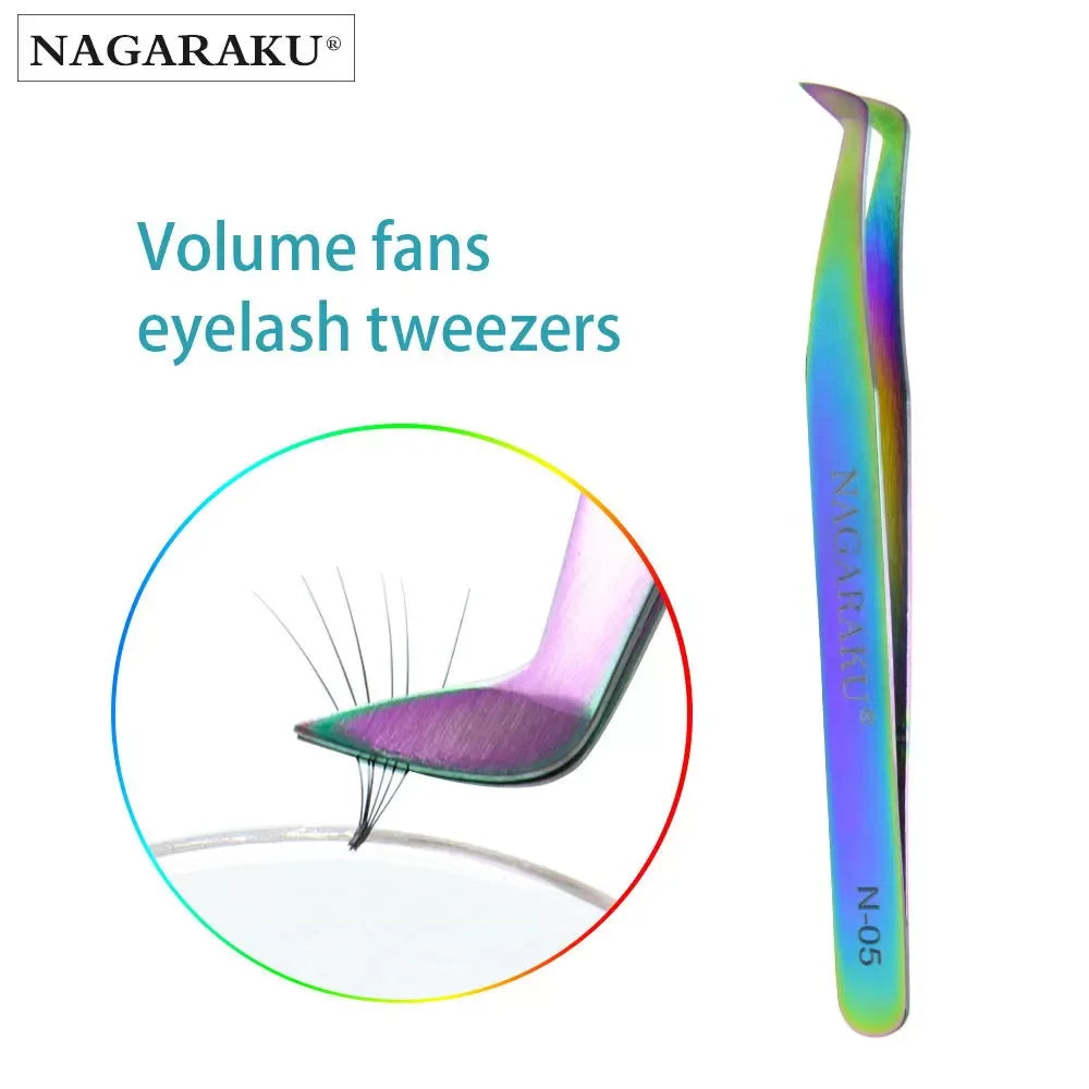 NAGARAKU Eyelash Extension Tweezers Makeup Tools Stainless Steel