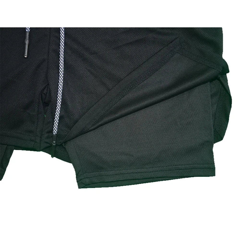 2 in 1 Compression Shorts for Men Gym Workout Running Shorts with