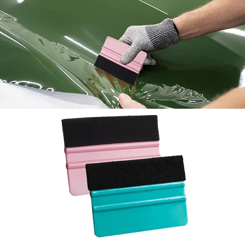 Felt Edge Squeegee Window Tinting Tool Car Vinyl Wrap Scraper Plastic