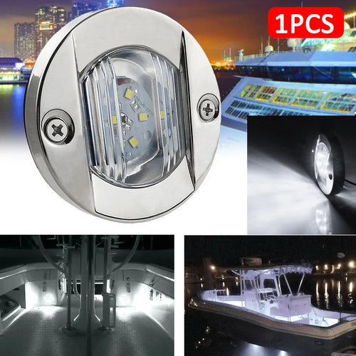 6LED 12V Round Yacht Marine Boat LED Stern Light Cabin Deck Courtesy