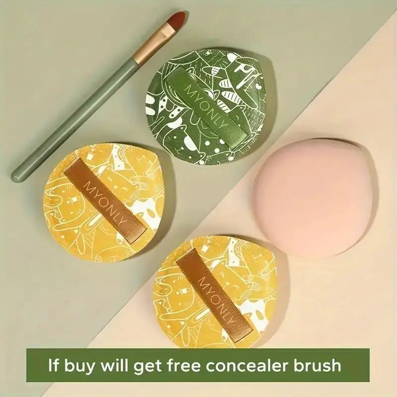 3 Pcs/Box Soft Air Cushion Puff Concealer Brush Round Makeup Blender