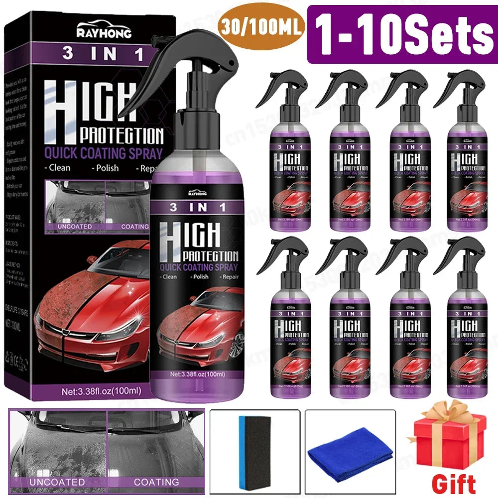 3 in 1 High Protection Quick Ceramic Coating Nano Spray Car Coating