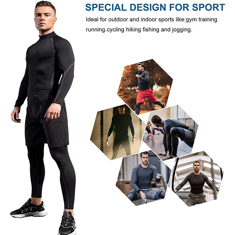 Men Sport T-shirt Quick Dry Bodybuilding Running Shirt Long Sleeve