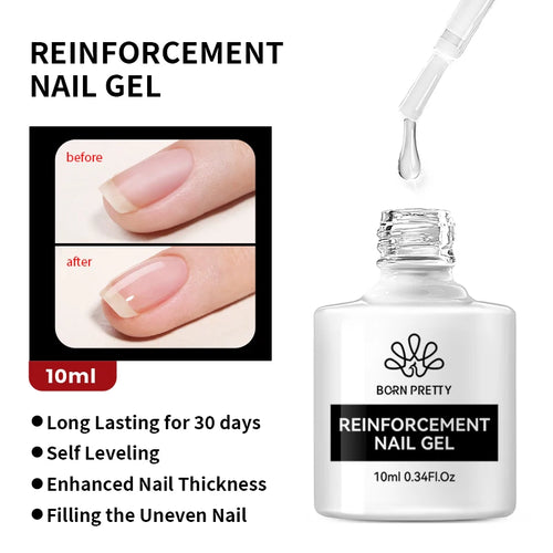 BORN PRETTY 10ml Base Gel Top Coat Rubber Gel Reinforcement Gel for