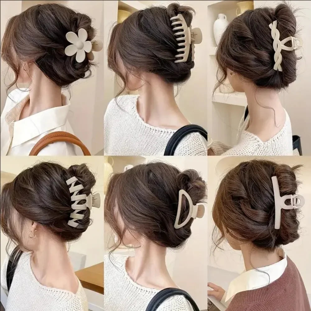 6Pcs Women Fashion Claw Clip Set Headwear Large Hair Claw Multiple