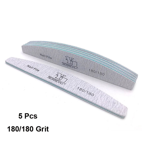 5Pcs/Lot Nail File Mix Color Limas 80/100/150/180/240 Grit