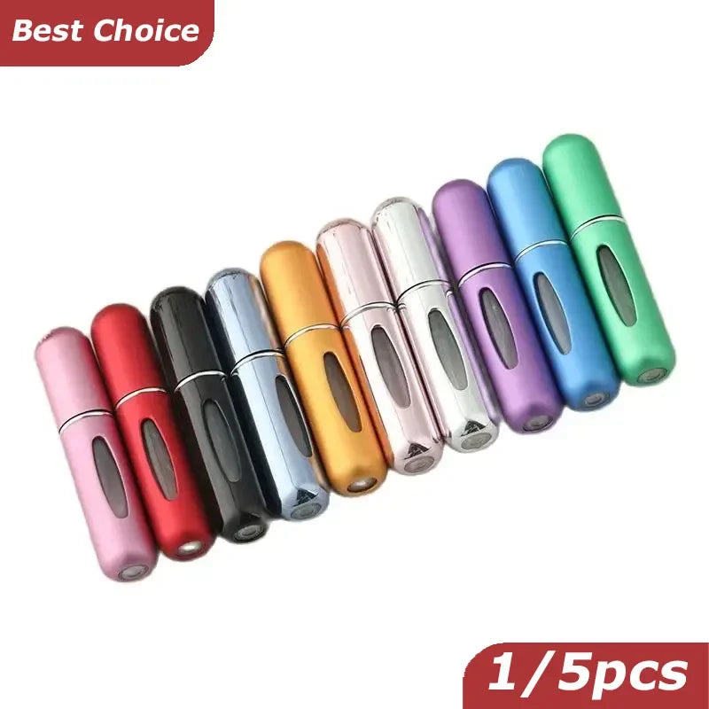 1/5PCS Portable Mini Refillable Perfume Bottle With Spray Scent Pump