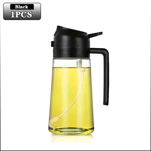 2in1 470ml Glass Spray Oil Sprayer Bottle Spray Oil Dispenser Oil Jar