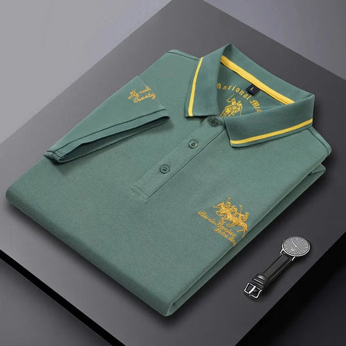 Summer Mens Embroidered Polo Shirts Short Sleeve Shirt Luxury Top