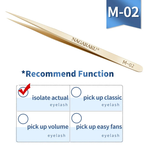 NAGARAKU Eyelash Extension Tweezers Makeup Tools Stainless Steel