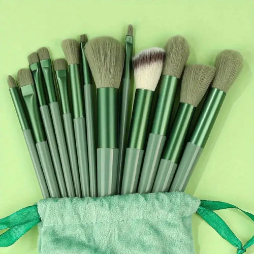 13pcs Premium Synthetic Nylon Bristle Makeup Brush Set - Soft, Gentle,