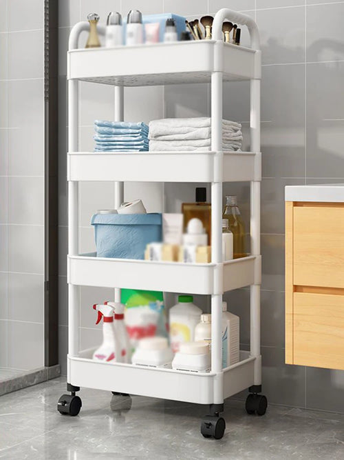 1PC 3/4 Layer Rolling Practical Cart Storage Rack Movable Gap Storage